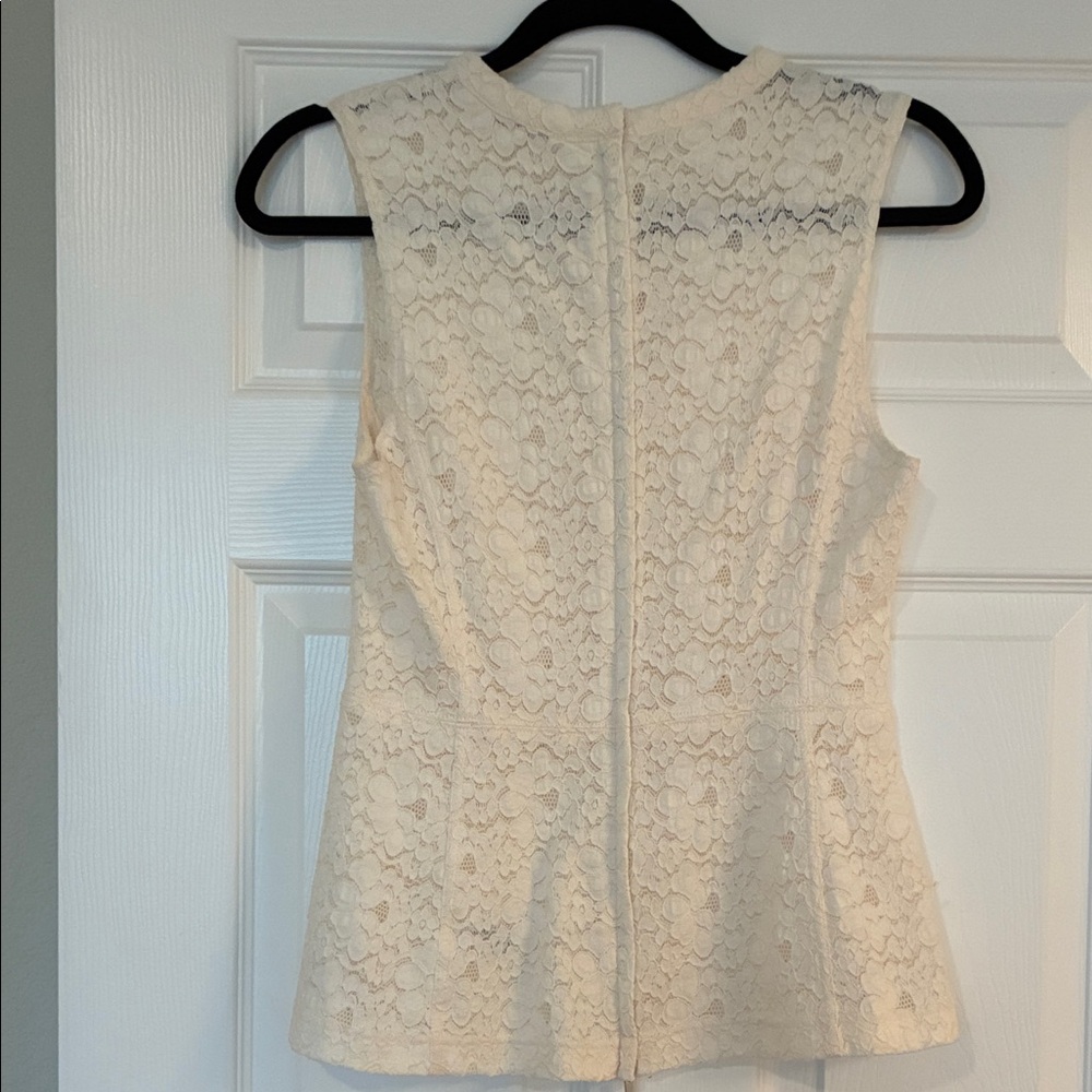 Kate Middleton Inspired Rebecca Taylor Cream Lace Tank Top - Picture 7 of 8